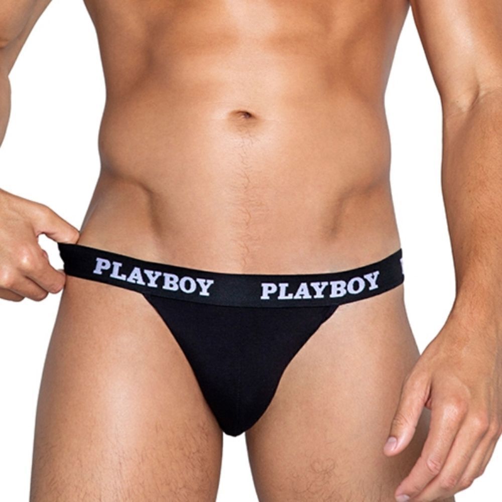 Playboy Men's Gym Black Jockstrap #J